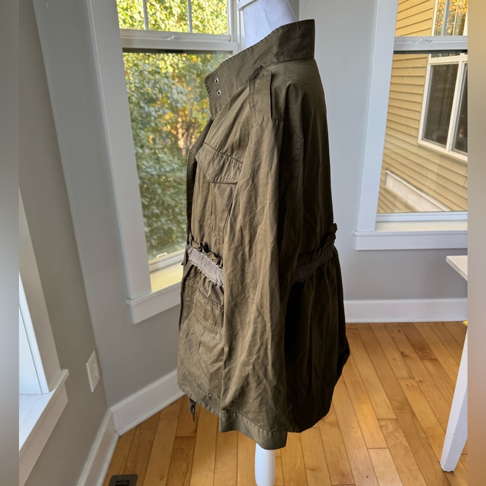 Simply Vera Vera Wang Olive Green Trench Coat Anorak Utility Jacket Petite XL - Picture 3 of 9